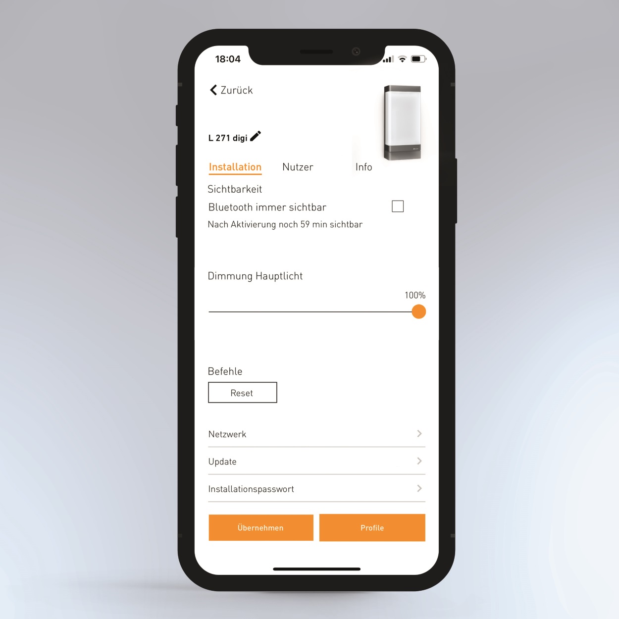 Operatable via app