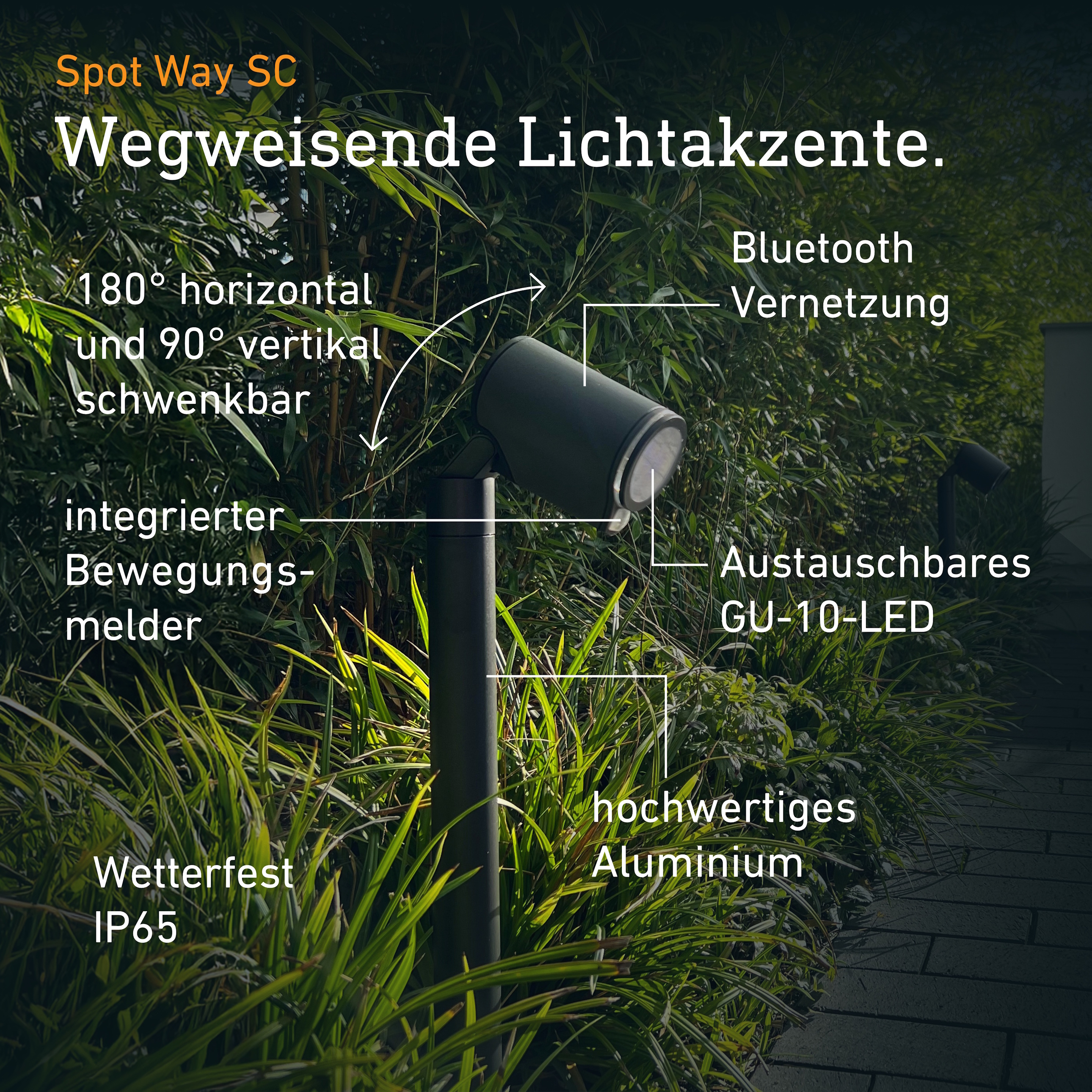 Steinel Spot Way SC avec détecteur de mouvement & Bluetooth