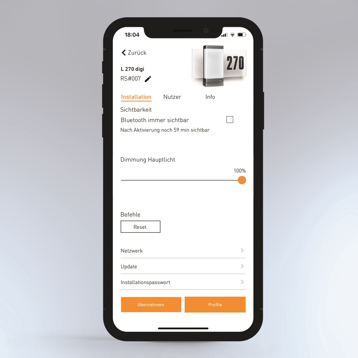 Operatable via app