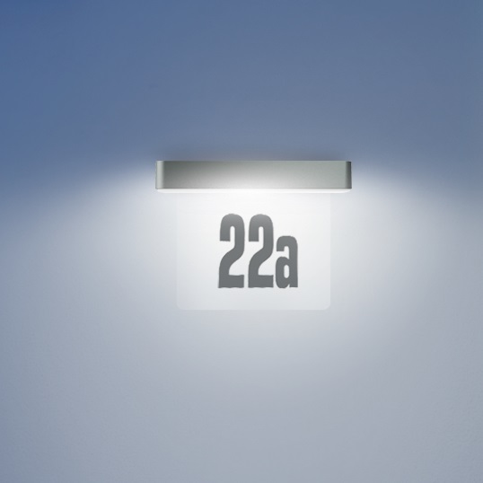 House number illumination throughout the night