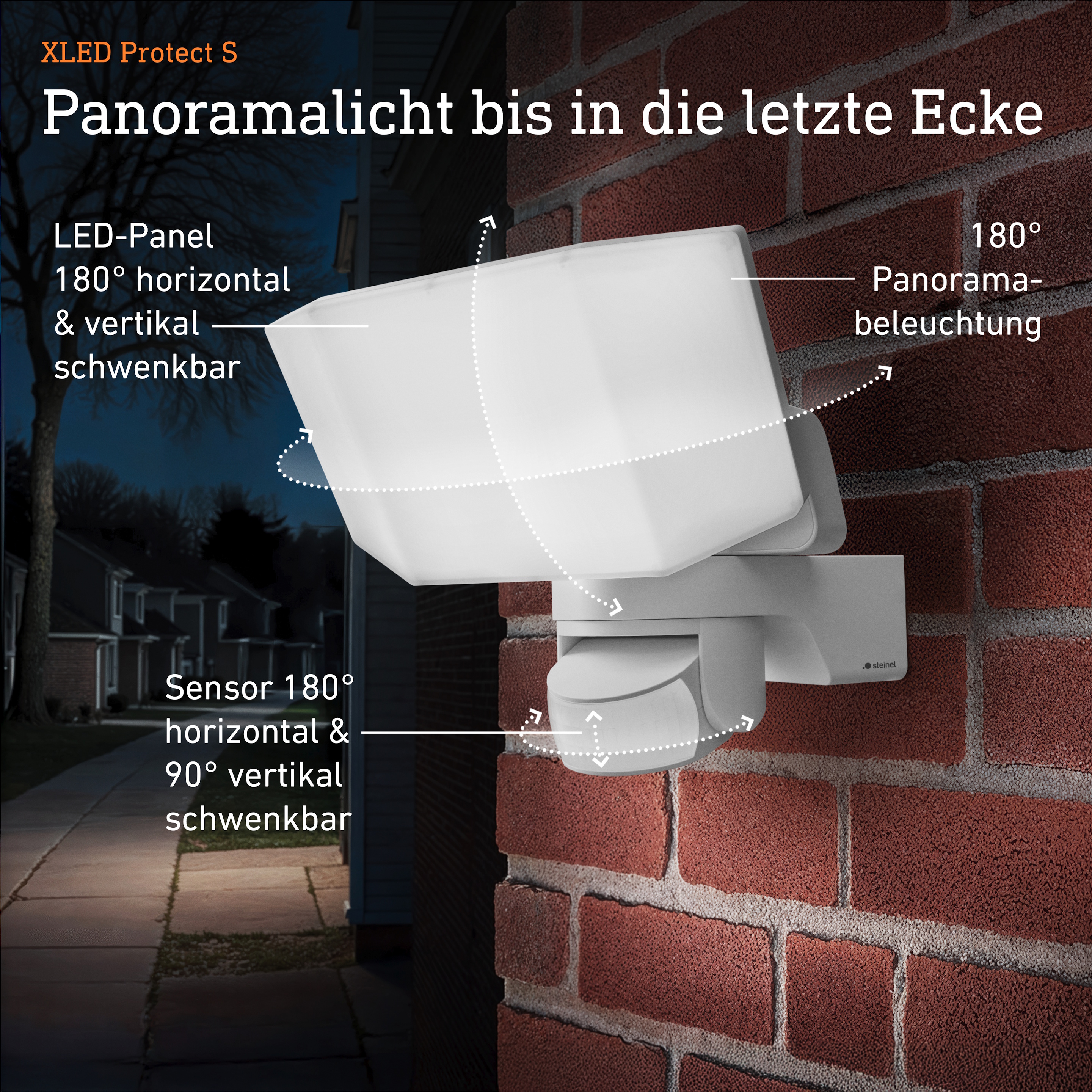 Steinel XLED Protect S with motion detector - white