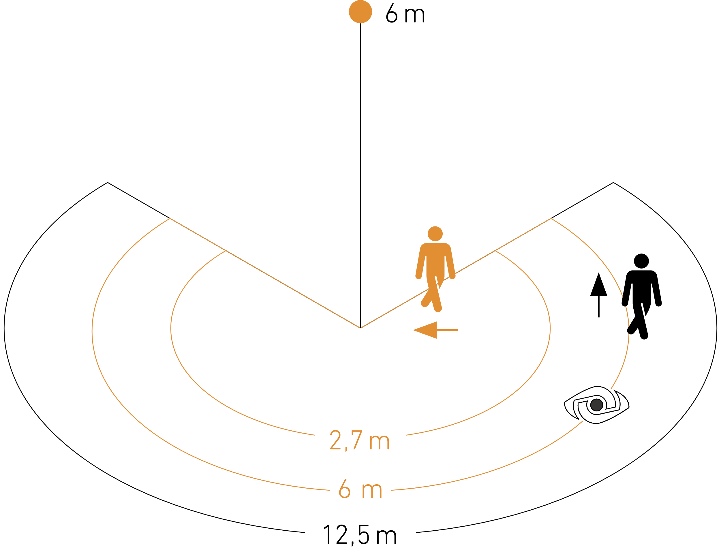 Area di rilevamento del sensore