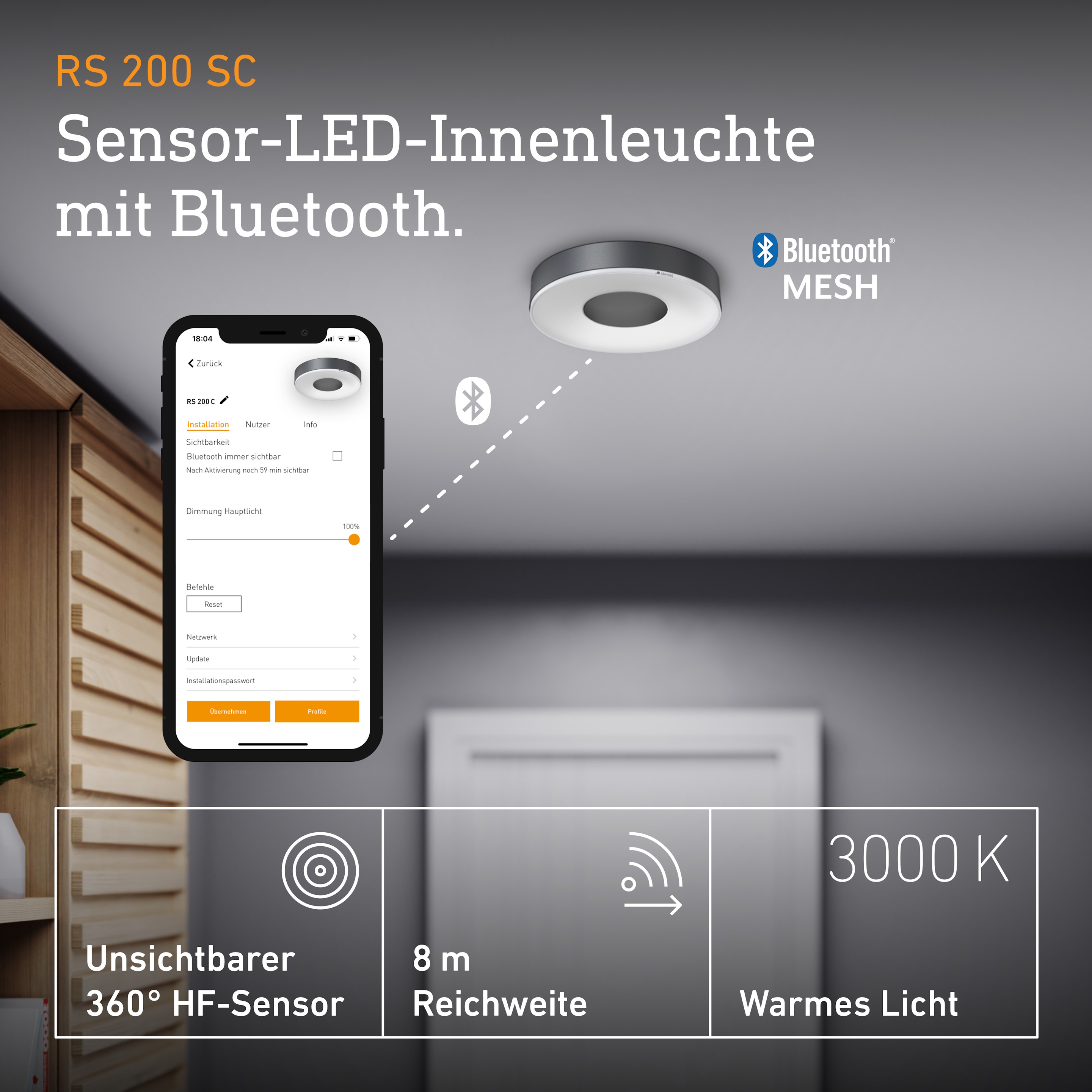 Steinel RS 200 SC with motion detector & Bluetooth
